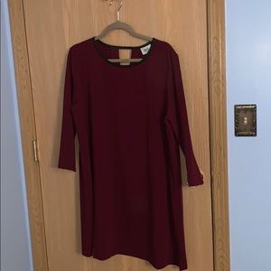 Burgundy long sleeve dress